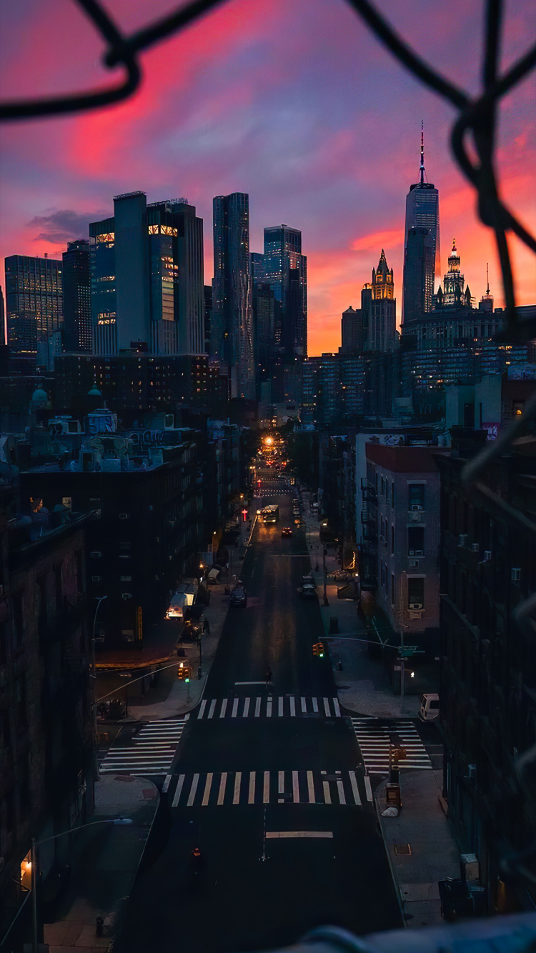 Manhattan Bridge, Building, Skyscraper, Daytime, Cloud. Wallpaper in 750x1334 Resolution