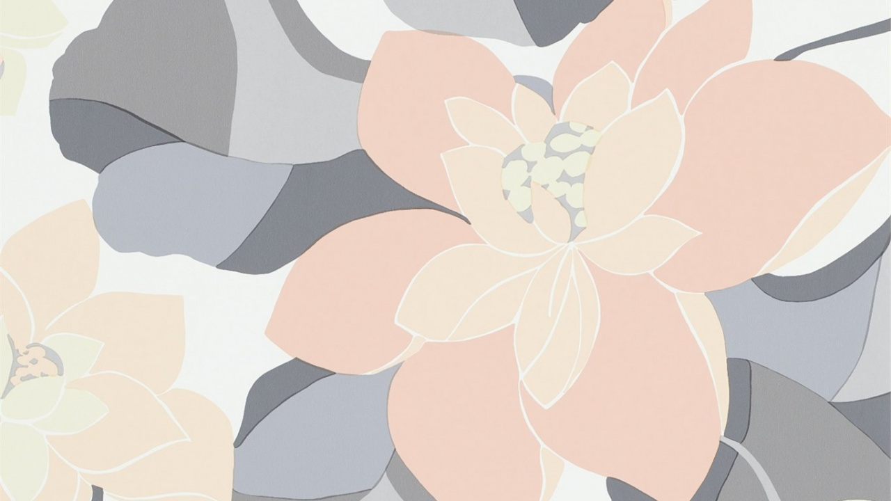 Weiße Und Braune Blumenillustration. Wallpaper in 1280x720 Resolution