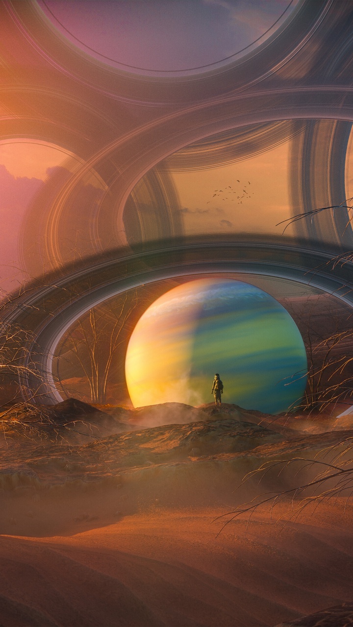 Homme Debout Sur un Champ Brun Pendant la Journée. Wallpaper in 720x1280 Resolution