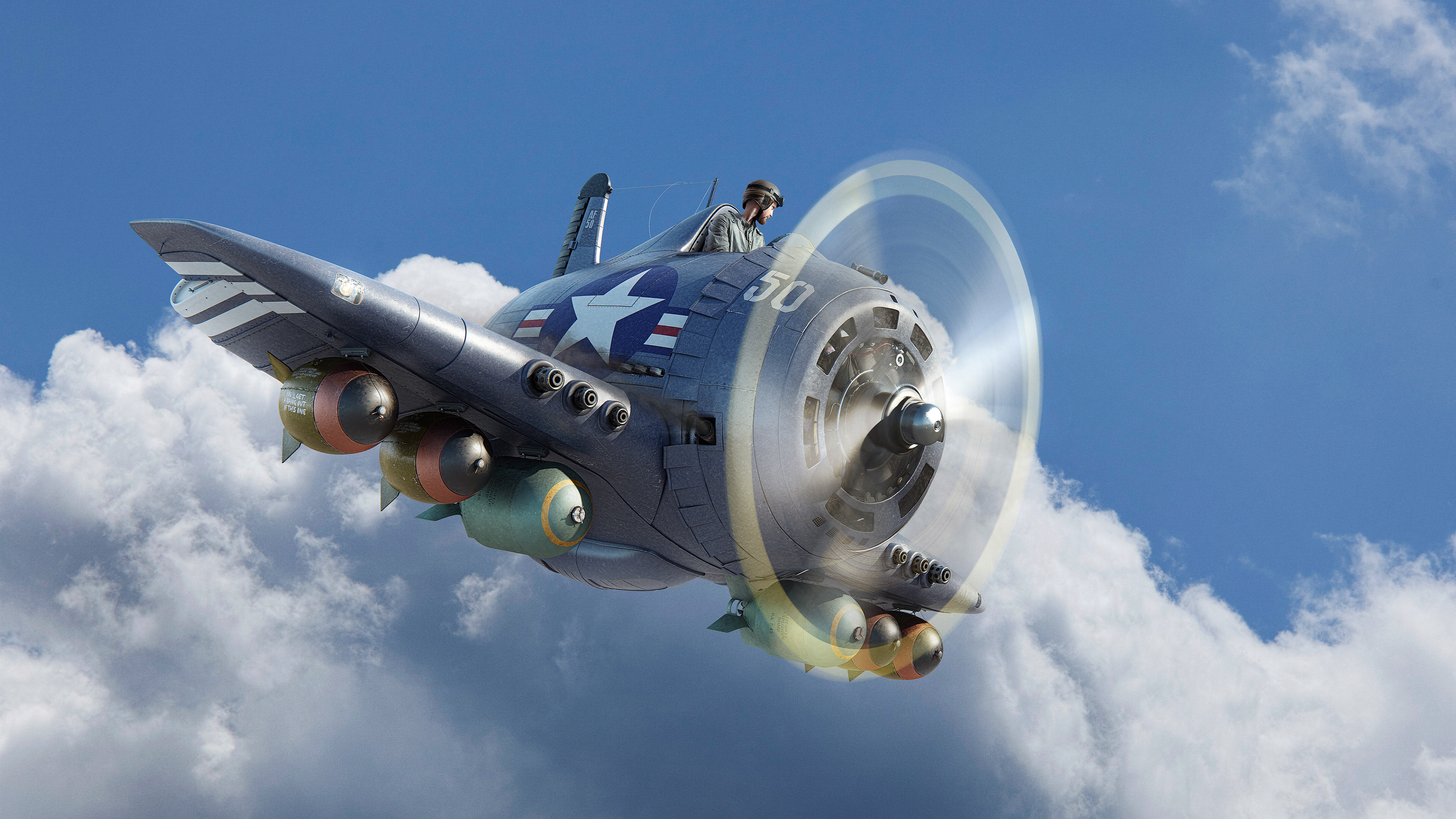 Gray and Yellow Jet Plane in Mid Air. Wallpaper in 3840x2160 Resolution