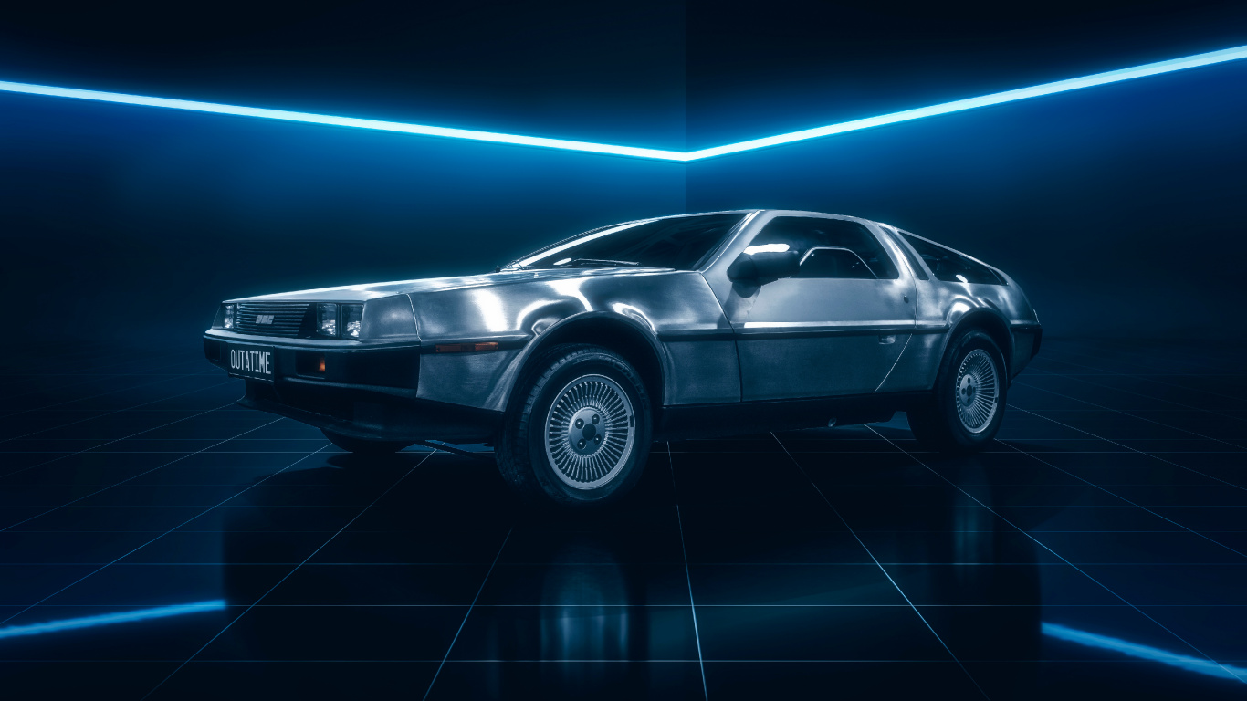 Schwarze Limousine Auf Schwarzem Bürgersteig. Wallpaper in 1366x768 Resolution