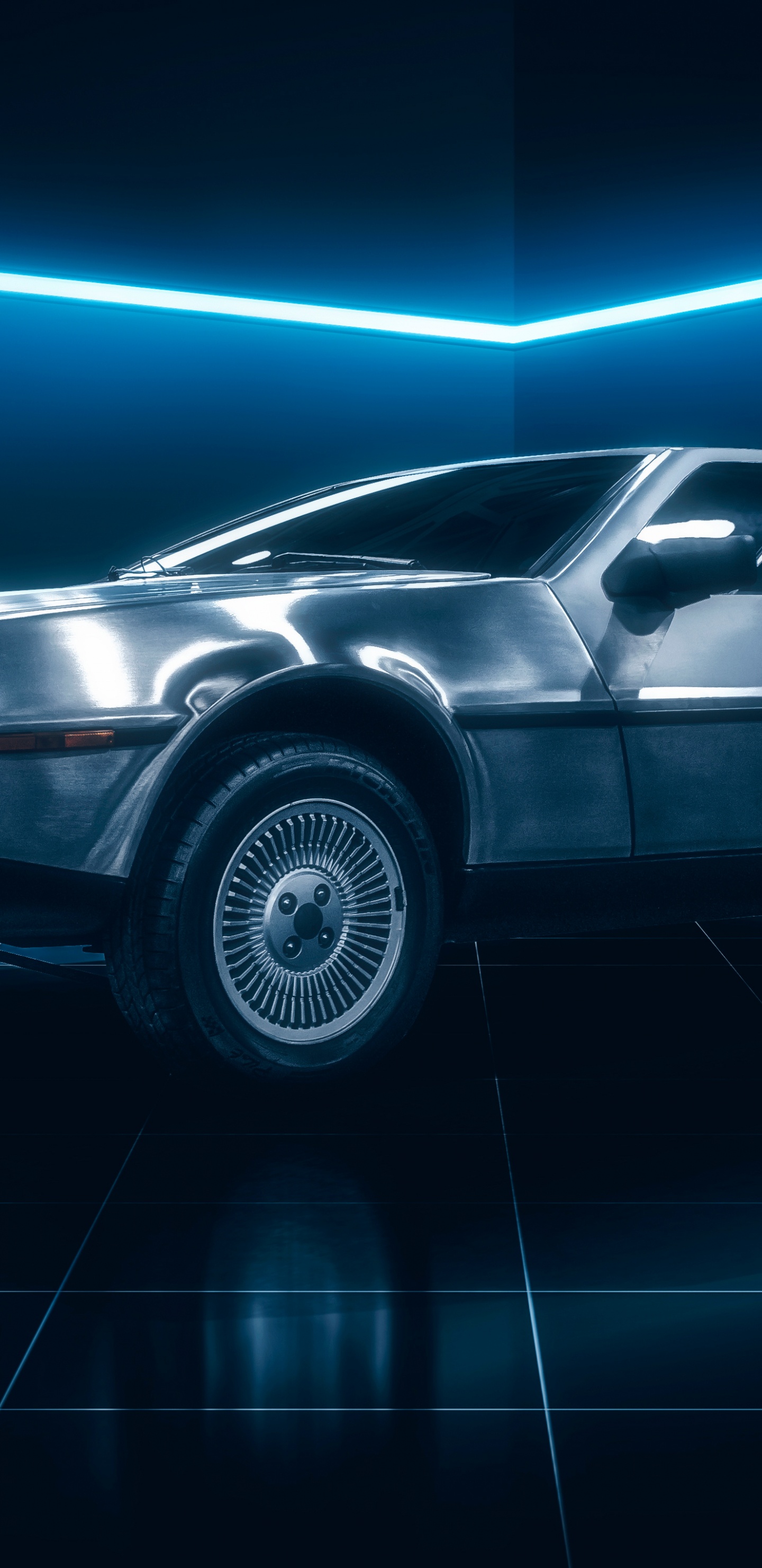 Schwarze Limousine Auf Schwarzem Bürgersteig. Wallpaper in 1440x2960 Resolution