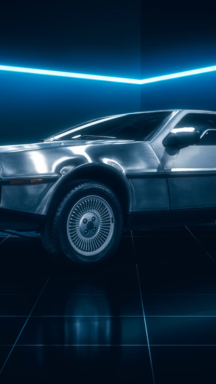 Schwarze Limousine Auf Schwarzem Bürgersteig. Wallpaper in 750x1334 Resolution