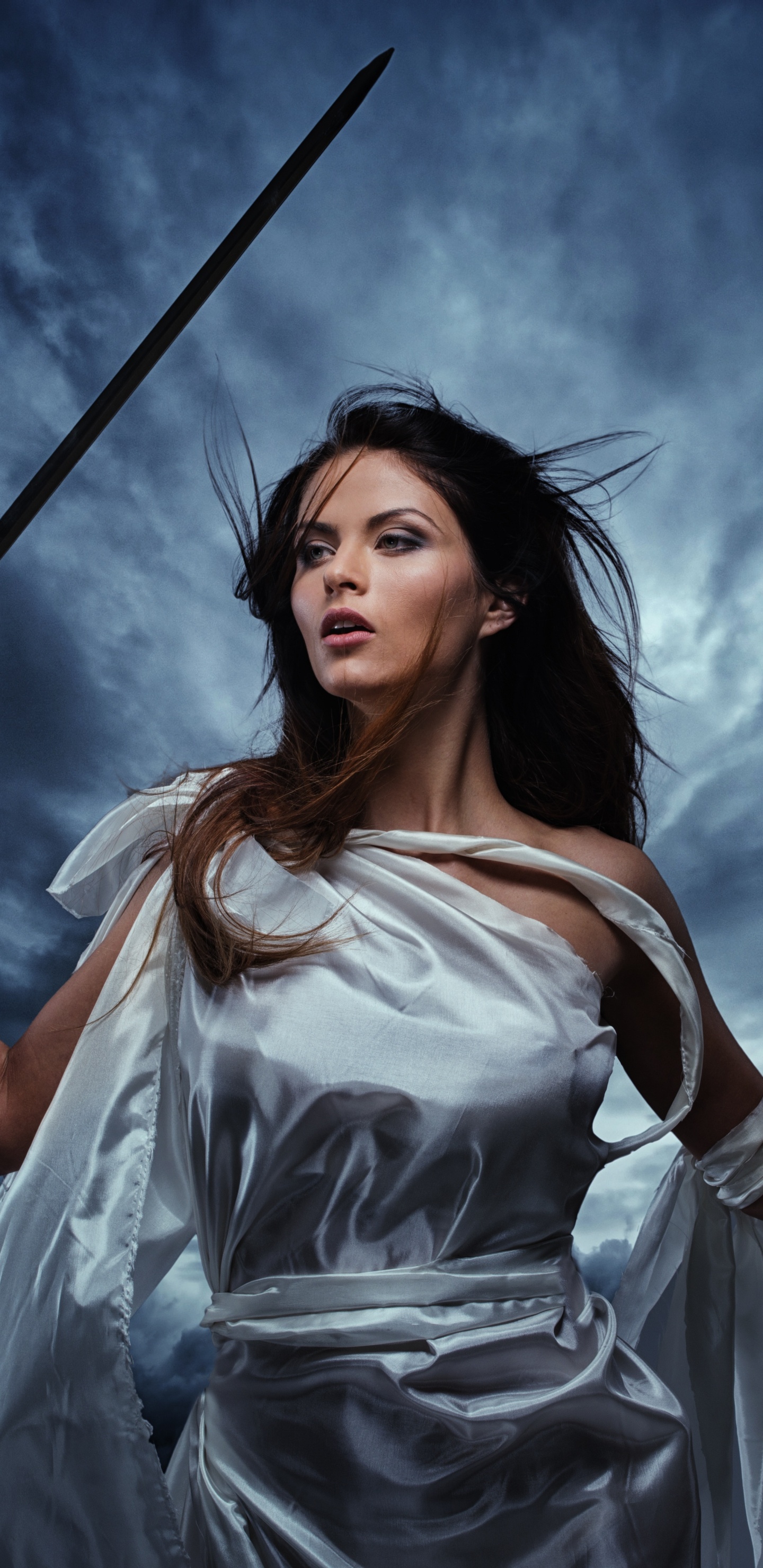 数字合成, 小姐, 女战士, 女神, 天空 壁纸 1440x2960 允许