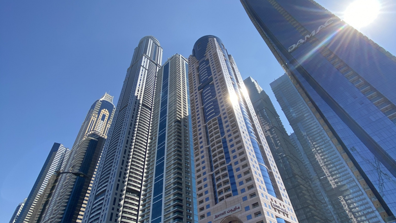 Dubai, Tower Block, Daytime, Architecture, Metropolis. Wallpaper in 1366x768 Resolution