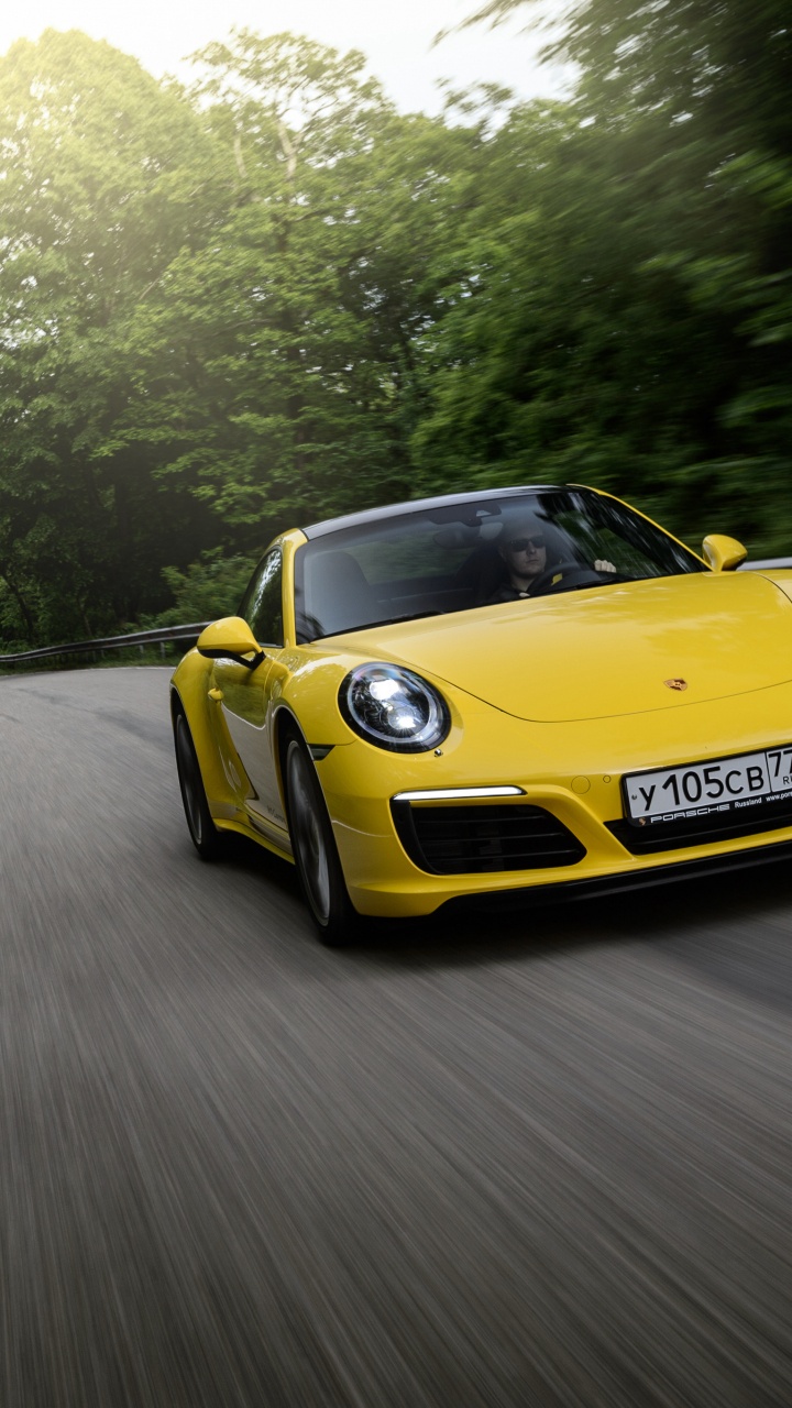 Porsche Carrera Gt, 保时捷911gt2, 保时捷911gt3, 保时捷, 黄色的 壁纸 720x1280 允许