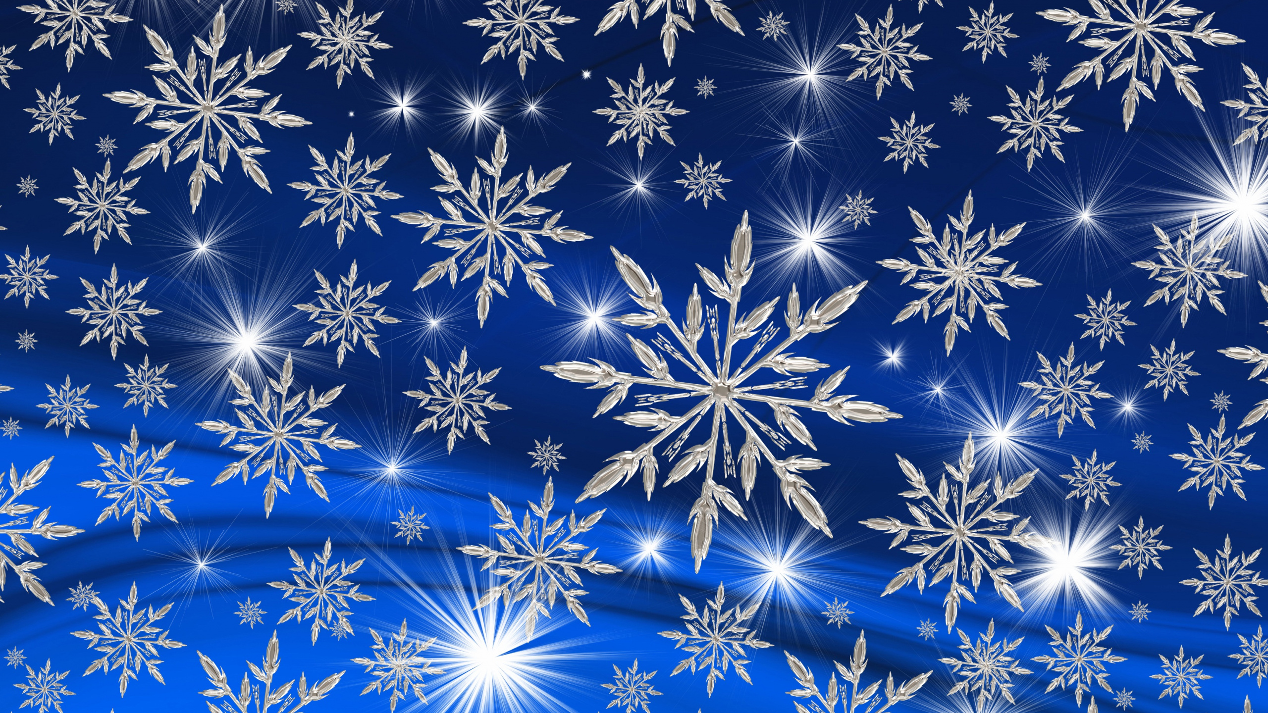 Snowflake, Christmas Day, Christmas Ornament, Blue, Pattern. Wallpaper in 2560x1440 Resolution