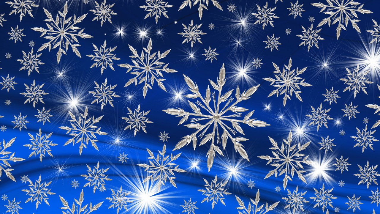Schneeflocke, Weihnachten, Christmas Ornament, Blau, Muster. Wallpaper in 1280x720 Resolution