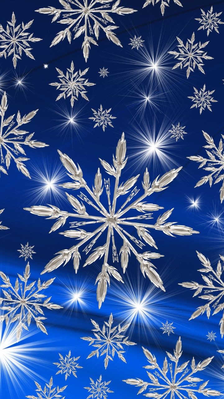 Schneeflocke, Weihnachten, Christmas Ornament, Blau, Muster. Wallpaper in 720x1280 Resolution