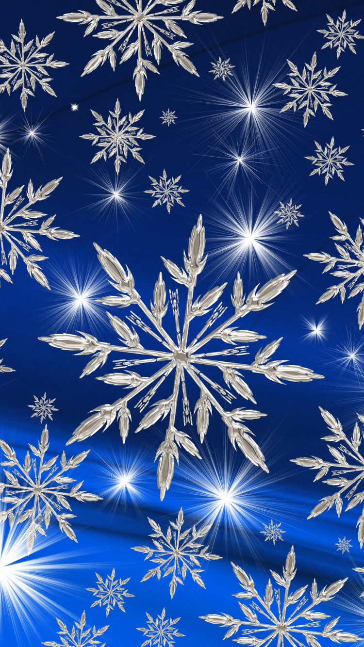 Schneeflocke, Weihnachten, Christmas Ornament, Blau, Muster. Wallpaper in 750x1334 Resolution
