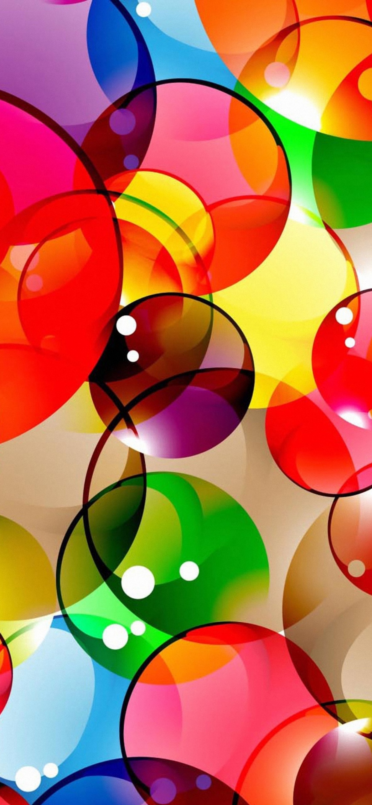 Ballons Rouges Verts et Bleus. Wallpaper in 1242x2688 Resolution