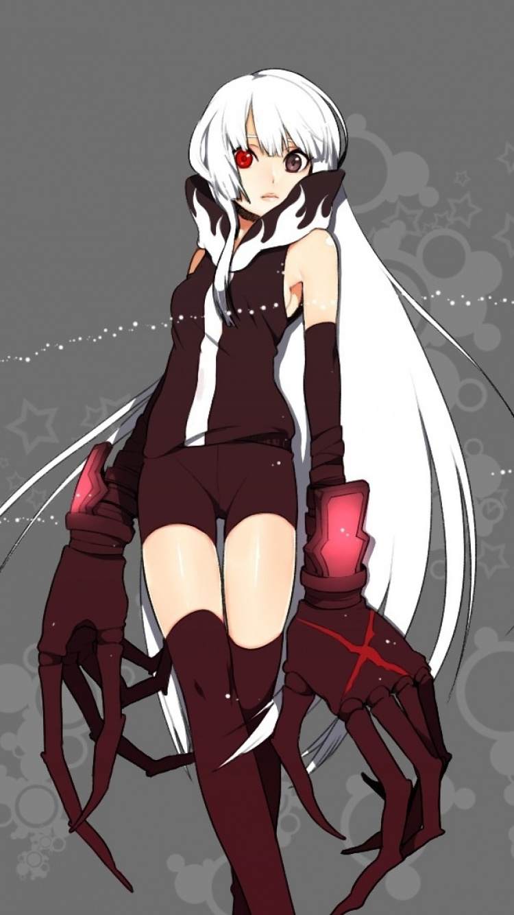 Personnage D'anime Féminin Aux Cheveux Blancs. Wallpaper in 750x1334 Resolution