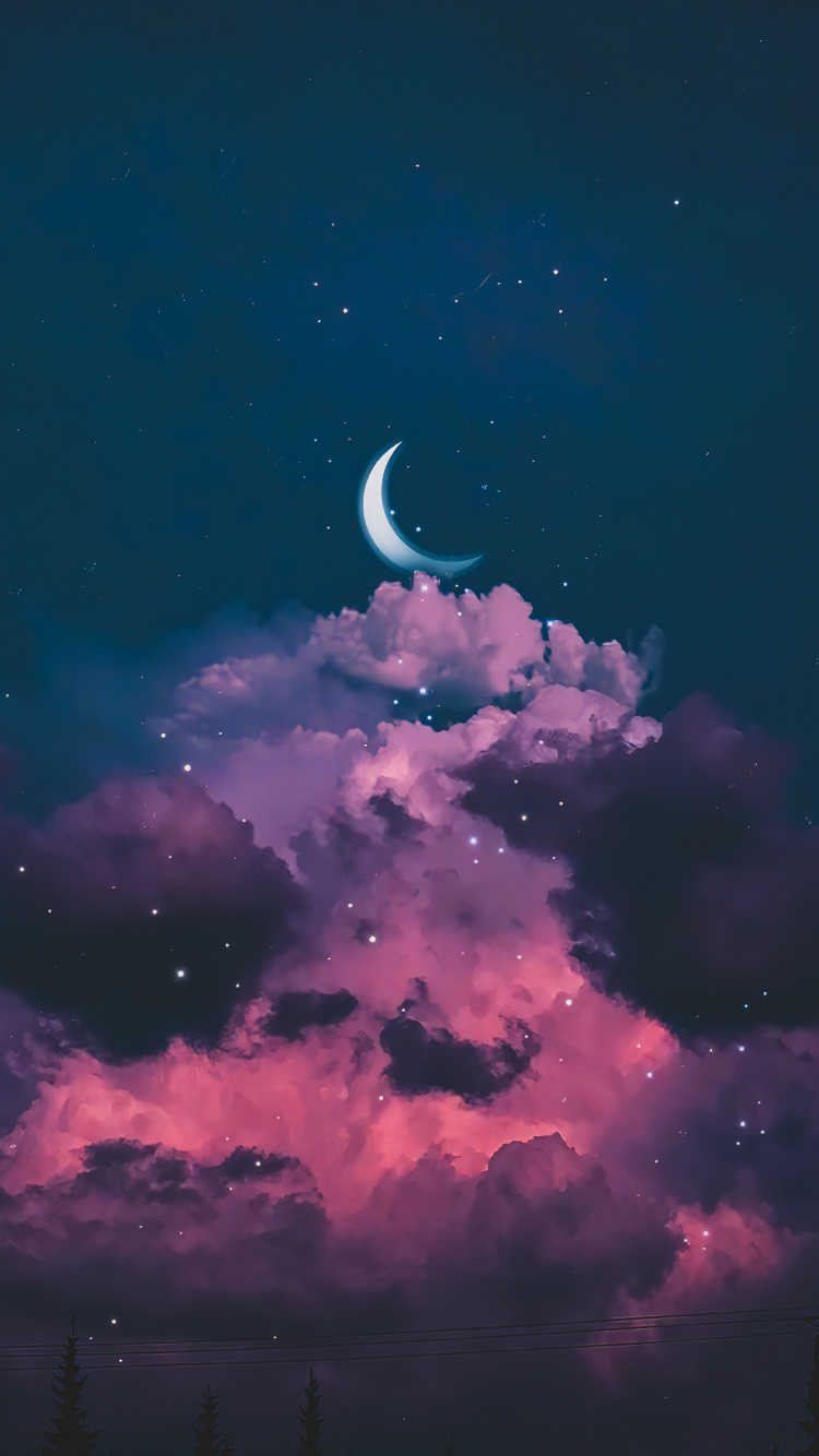 Esthétique, Atmosphère, Azure, Purple, Pink. Wallpaper in 750x1334 Resolution