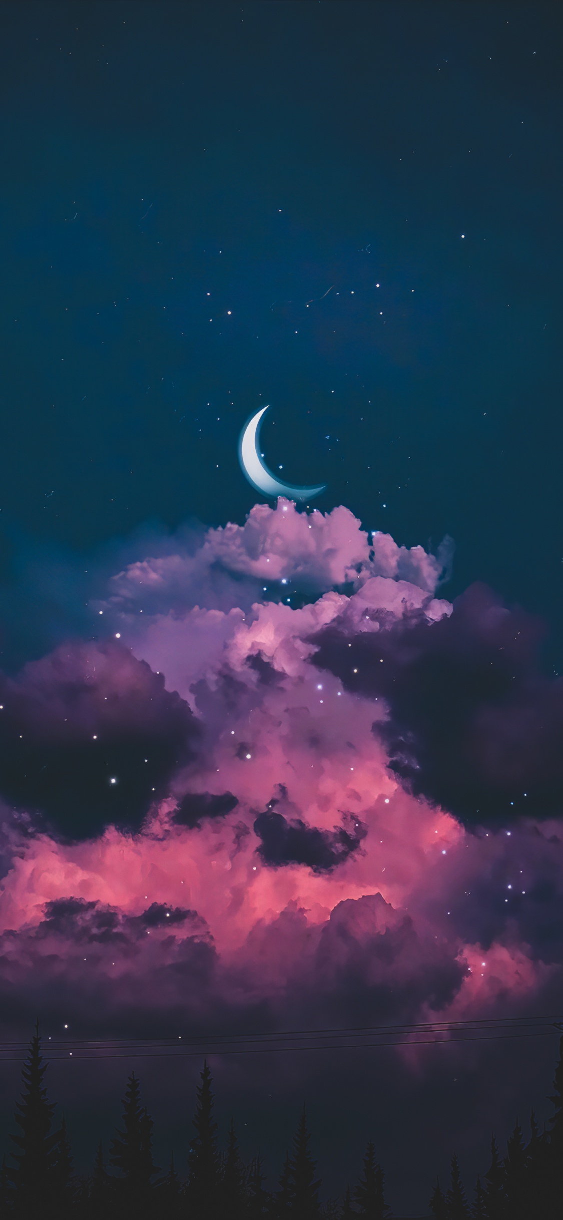 La Estética, Ambiente, de la Media Luna, Azure, Luna. Wallpaper in 1125x2436 Resolution