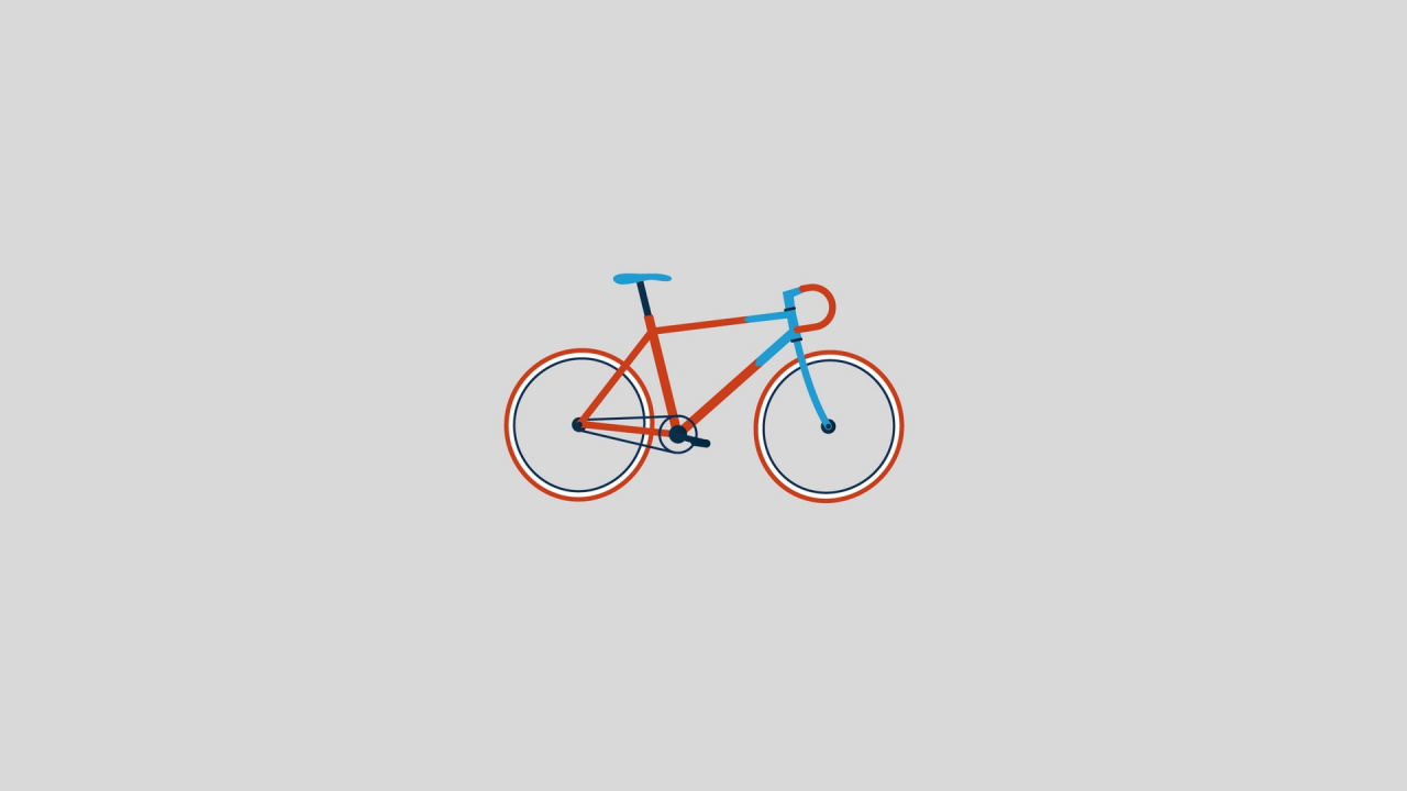 Ilustración de Bicicleta Naranja y Negra. Wallpaper in 1280x720 Resolution