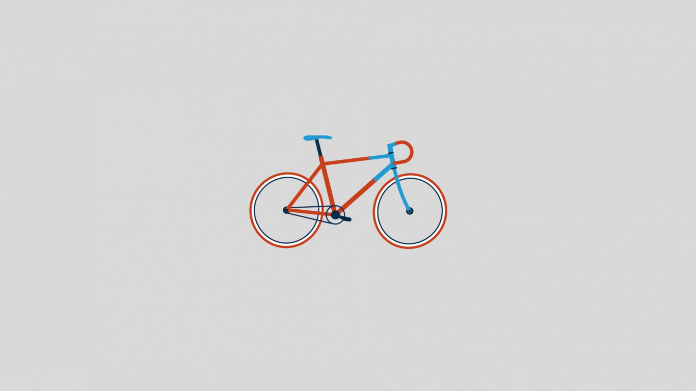 Ilustración de Bicicleta Naranja y Negra. Wallpaper in 1366x768 Resolution
