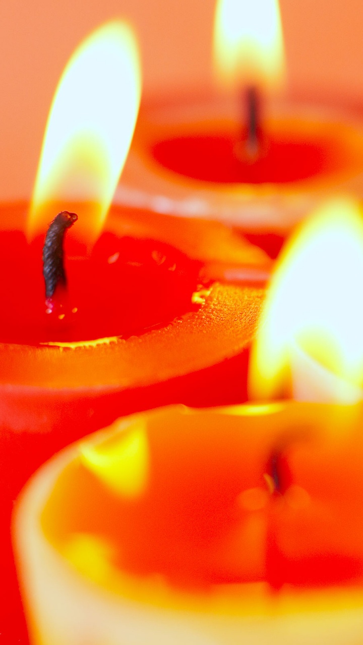Bougie, Flamme, Éclairage, Orange, Jaune. Wallpaper in 720x1280 Resolution