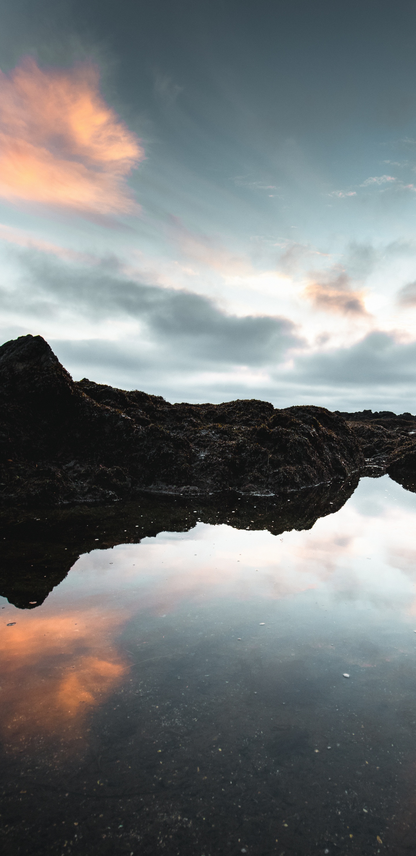 Nature, Reflection, Water, Cloud, Natural Landscape. Wallpaper in 1440x2960 Resolution