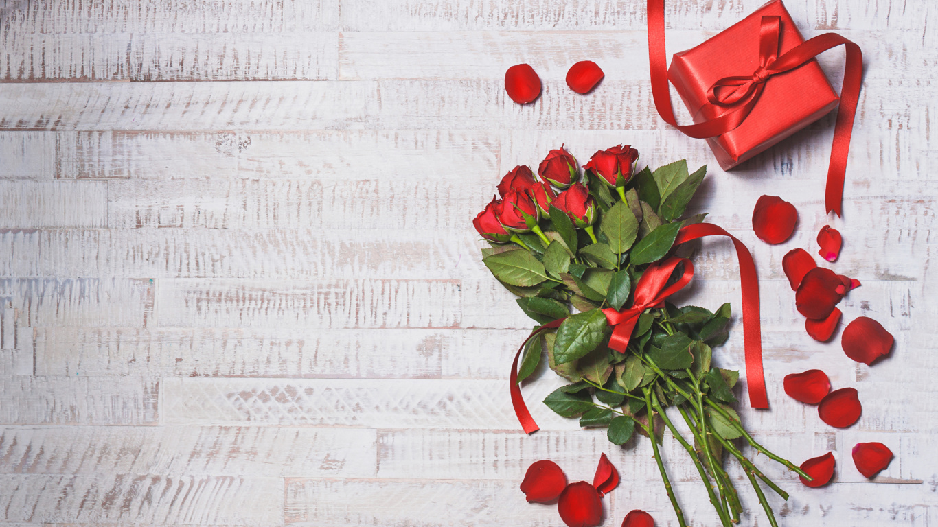 el Día de San Valentín, Regalo, Diseño Floral, Amor, Cumpleaños. Wallpaper in 1366x768 Resolution