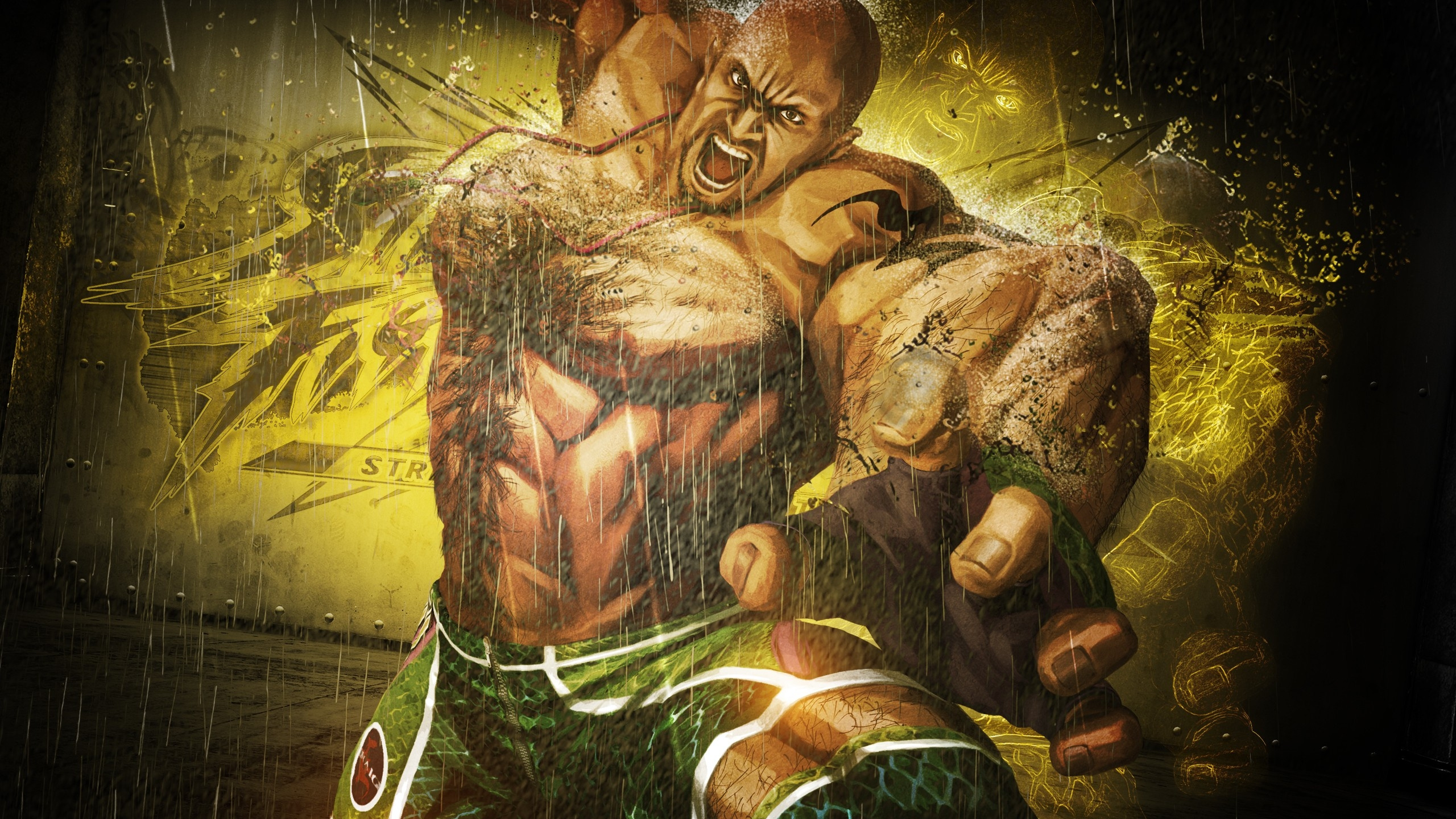 Homme en Peinture Chemise Verte et Blanche. Wallpaper in 2560x1440 Resolution