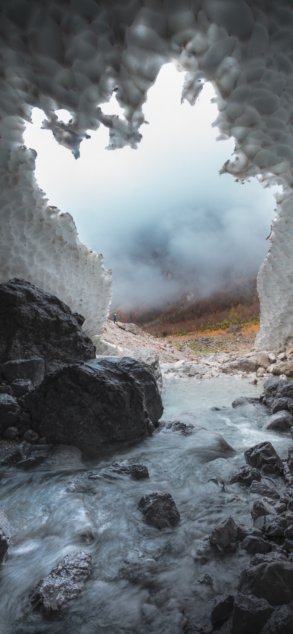 Höhle, Rock, Küsten-und Ozeanischen Formationen, Cloud, Geologie. Wallpaper in 1125x2436 Resolution