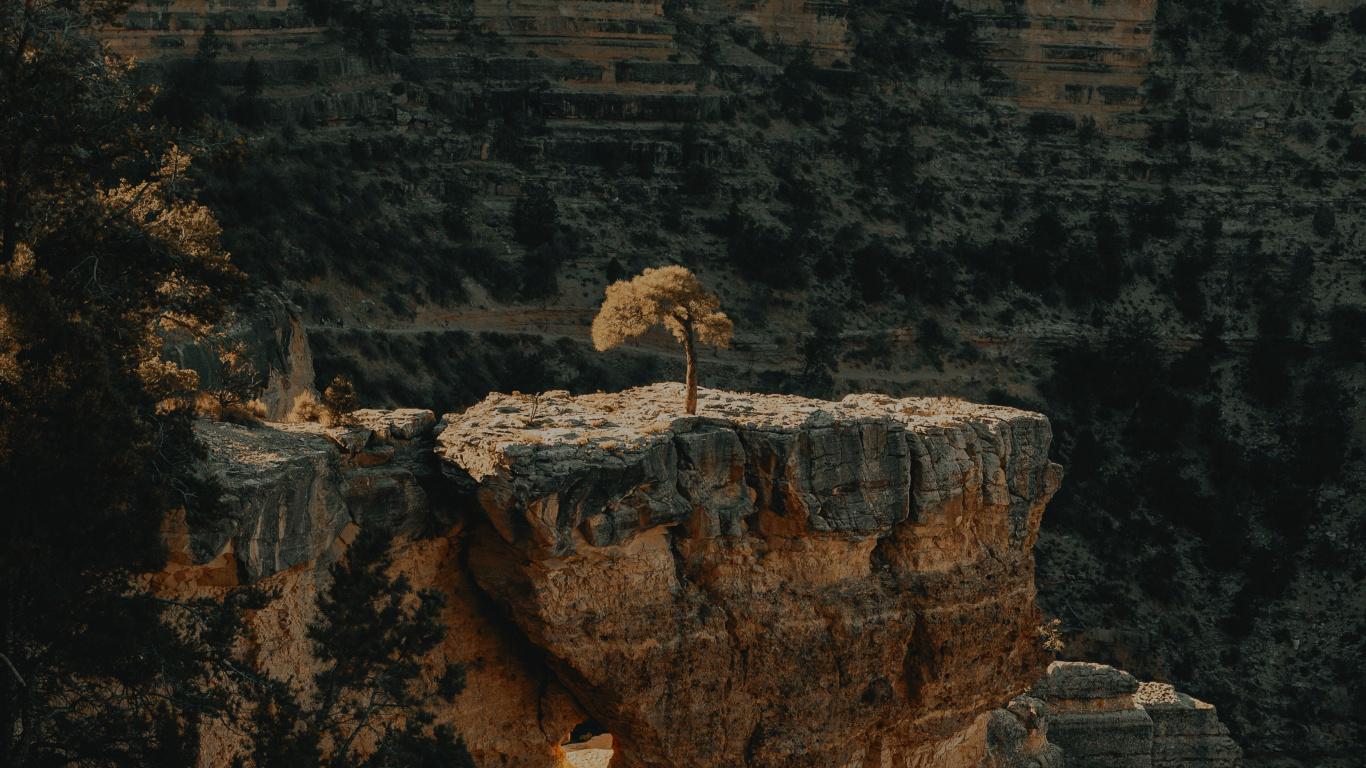 Bright Angel Trail, Formation, Rock, Geology, Fault. Wallpaper in 1366x768 Resolution