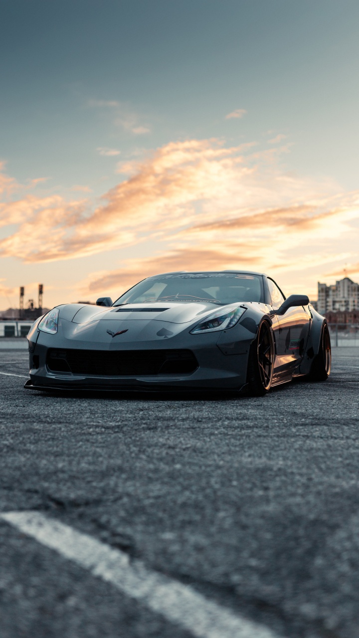 Road, Supercar, Sports Car, Cars, Chevrolet Corvette Zr1 C6. Wallpaper in 720x1280 Resolution