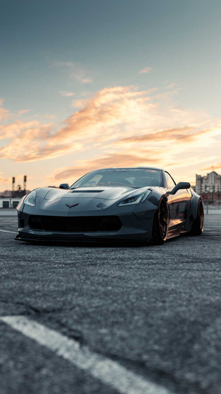 Road, Supercar, Sportwagen, Car, Chevrolet Corvette Zr1 C6. Wallpaper in 750x1334 Resolution