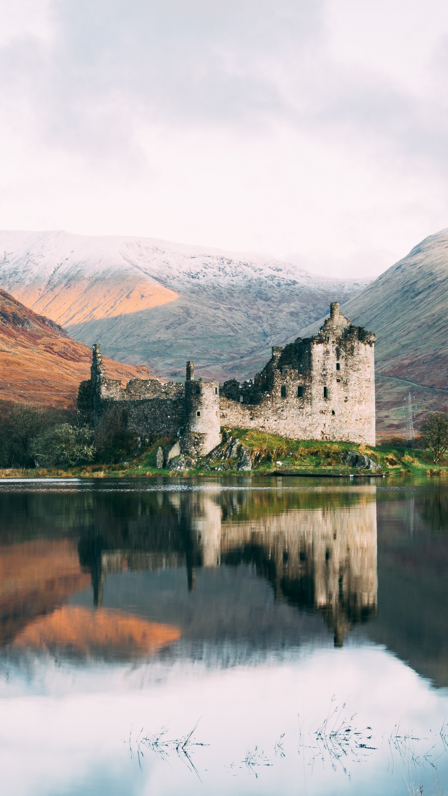 Schottland Landschaft, Scottish Highlands, Alladale Wildnisreservat, Cloud, Wasser. Wallpaper in 1440x2560 Resolution