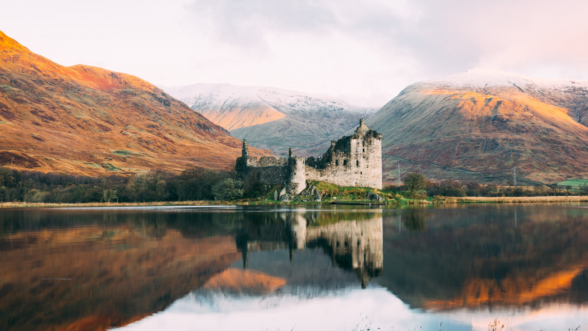 Schottland Landschaft, Scottish Highlands, Alladale Wildnisreservat, Cloud, Wasser. Wallpaper in 1920x1080 Resolution