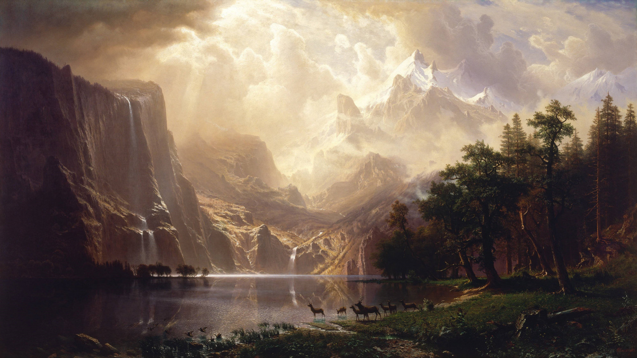 Painting, Hudson River School, Landscape Painting, Art, Oil Painting. Wallpaper in 1280x720 Resolution