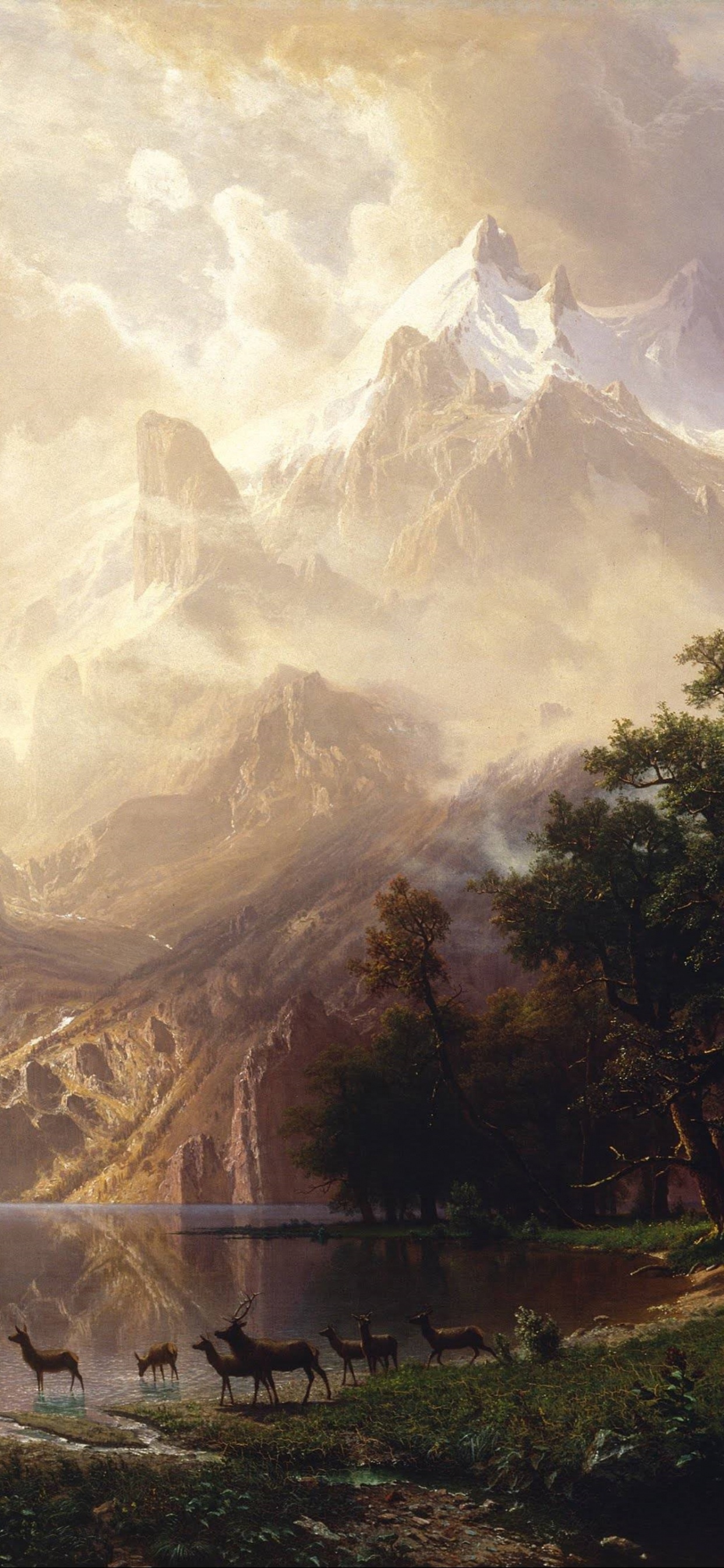 风景画, 艺术, 油画, 自然景观, 性质 壁纸 1242x2688 允许