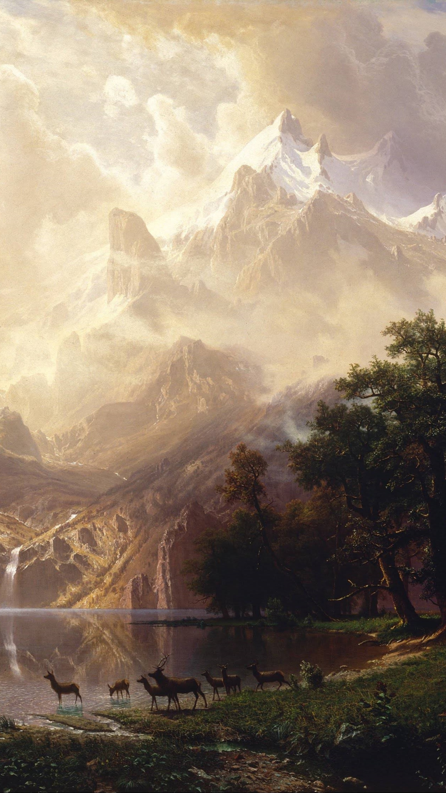 风景画, 艺术, 油画, 自然景观, 性质 壁纸 1440x2560 允许