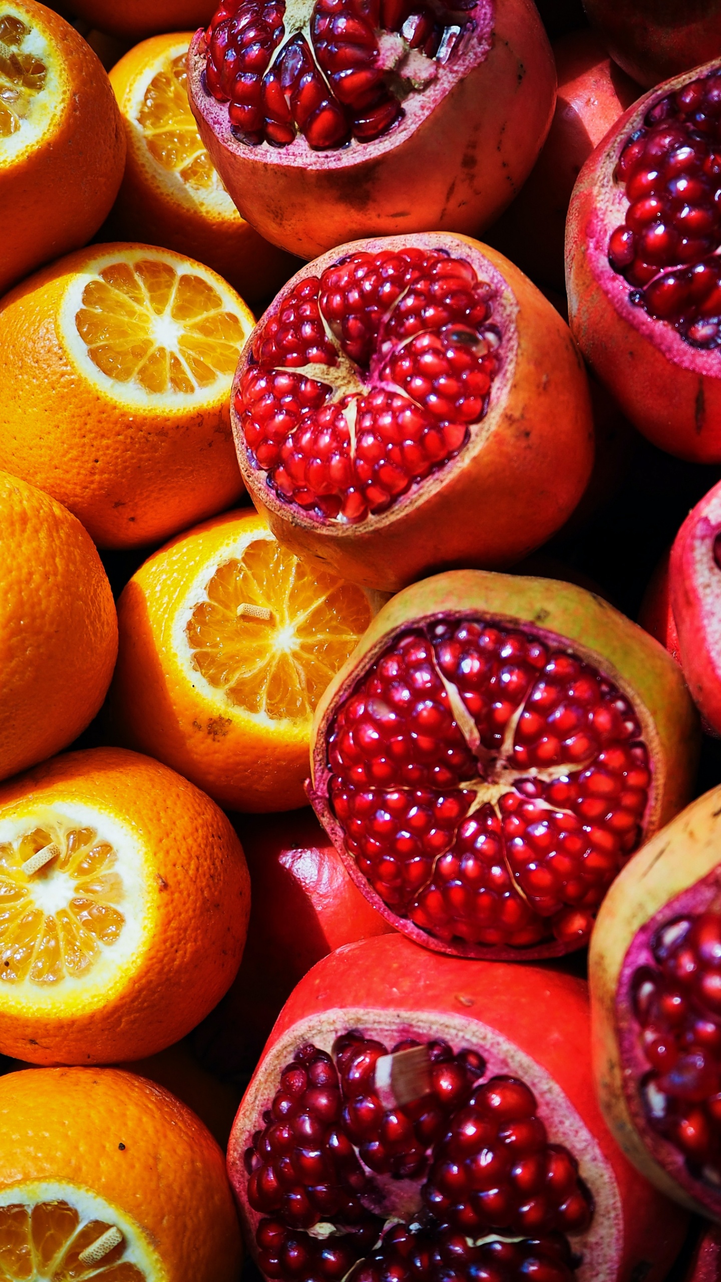 Natürliche Lebensmittel, Granatapfel, Saft, Lebensmittel, Valencia Orange. Wallpaper in 1440x2560 Resolution