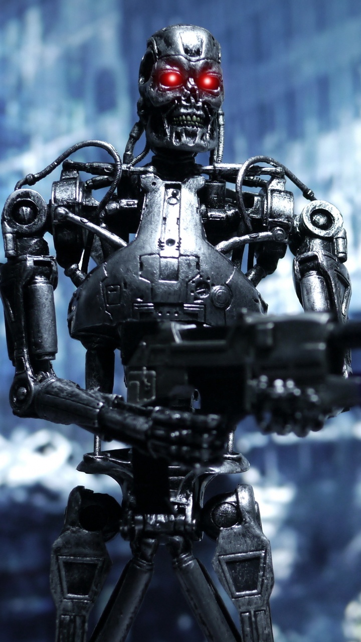 Personnage de Jeu de Robot Noir et Gris. Wallpaper in 720x1280 Resolution