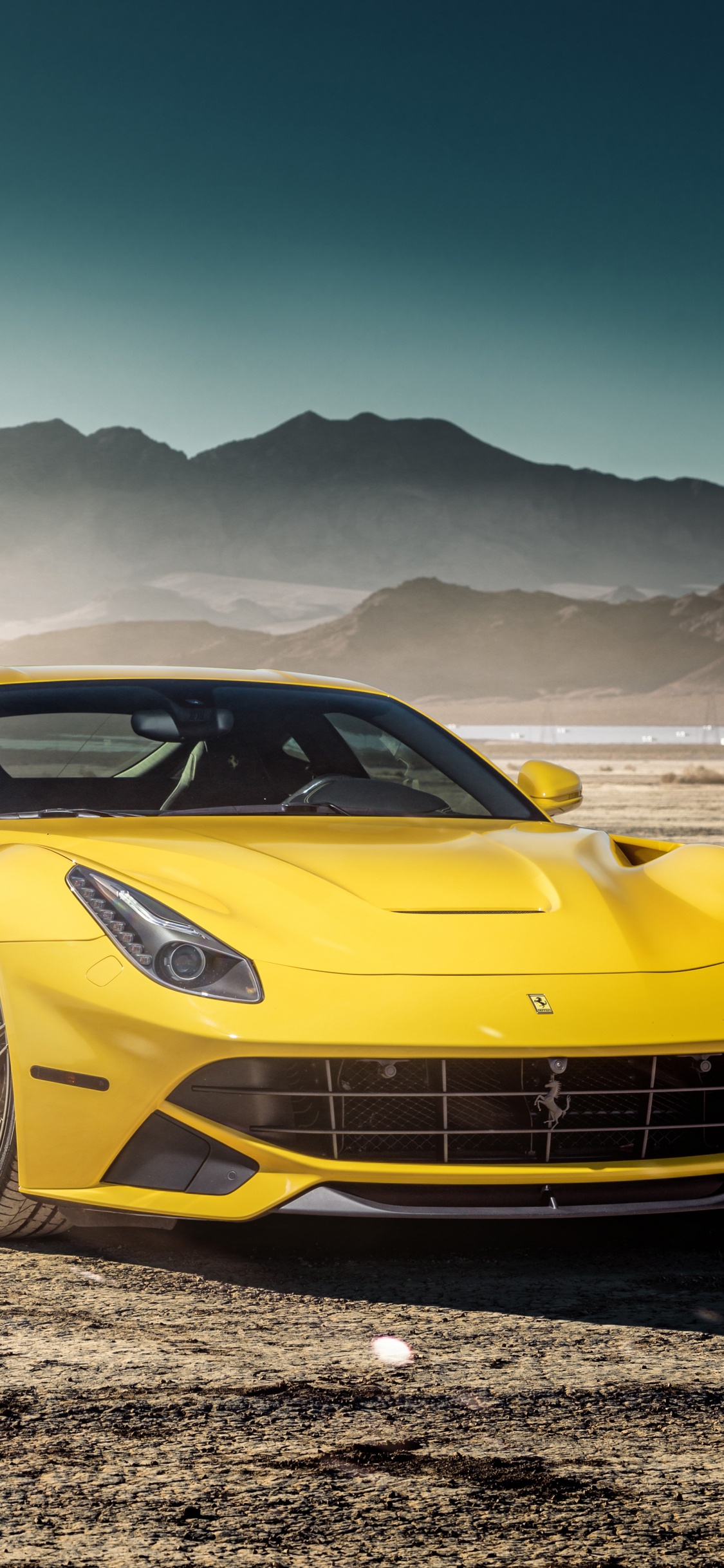Lamborghini Aventador Amarillo en Campo Marrón Durante el Día. Wallpaper in 1125x2436 Resolution