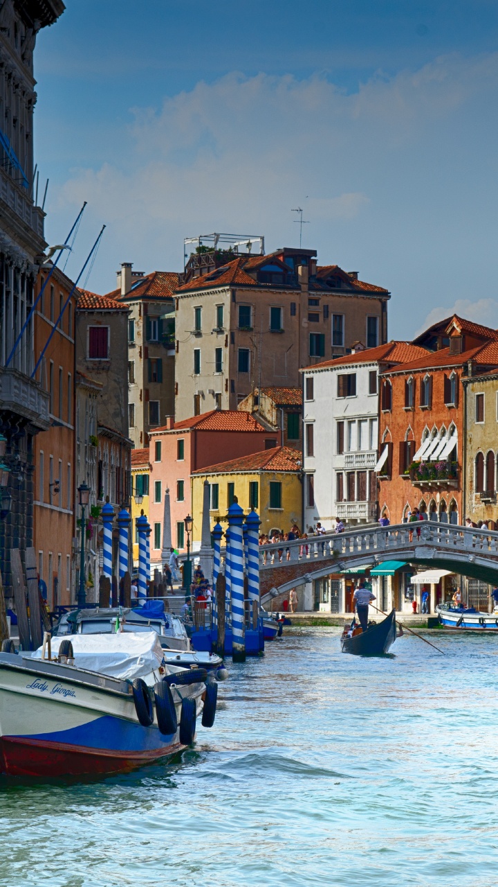 Gondola, Body of Water, Waterway, Water Transportation, Canal. Wallpaper in 720x1280 Resolution