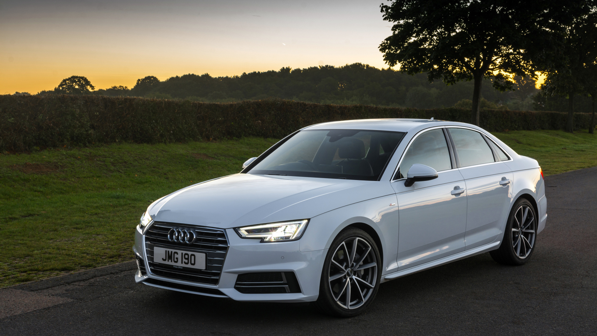 Gray Audi Sedan on Road During Daytime. Wallpaper in 1920x1080 Resolution