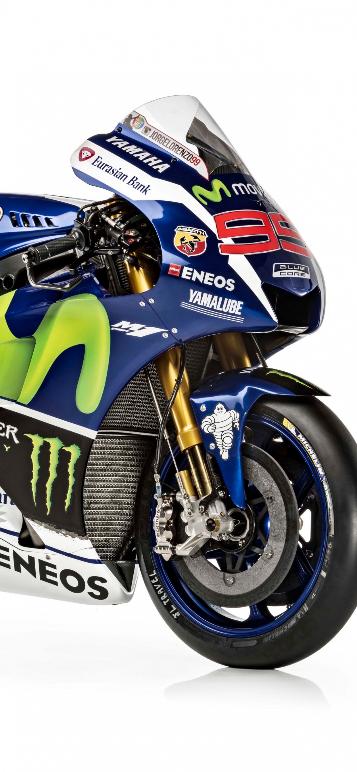 Moto Deportiva Honda Azul y Blanca. Wallpaper in 1242x2688 Resolution