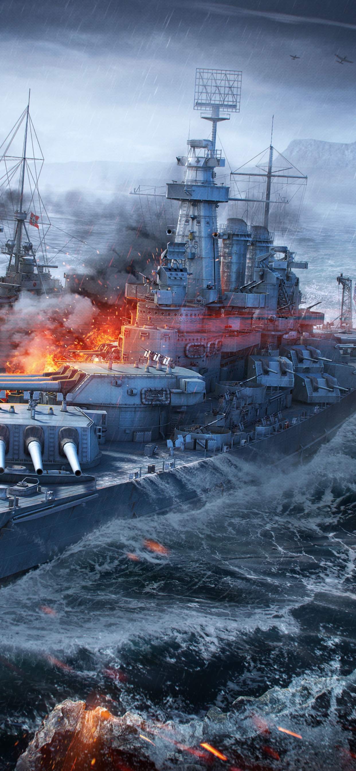 World of Warships, Battleship, Massively Multiplayer Online Game, Wargaming, Warship. Wallpaper in 1242x2688 Resolution