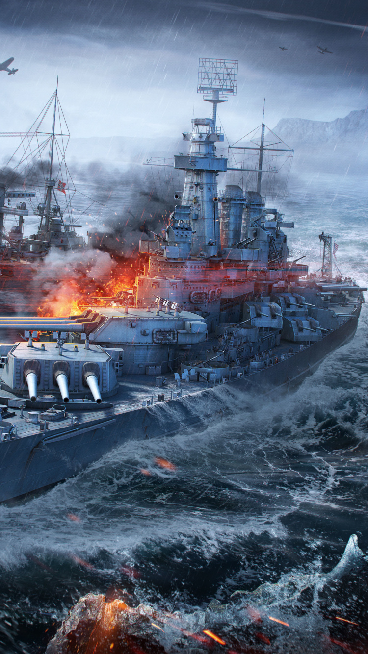 World of Warships, Battleship, Massively Multiplayer Online Game, Wargaming, Warship. Wallpaper in 750x1334 Resolution