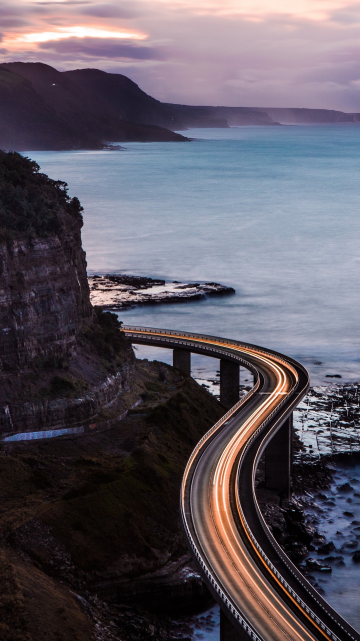 Sea Cliff Bridge, Sea, Nature, Cliff, Bridge. Wallpaper in 720x1280 Resolution