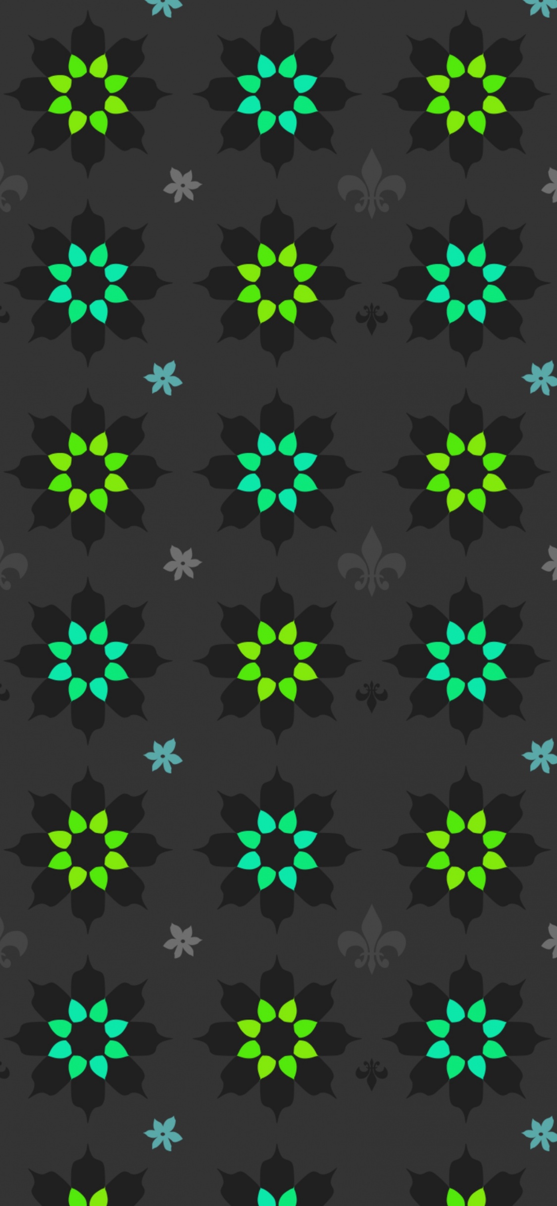 Black and White Star Print Textile. Wallpaper in 1125x2436 Resolution