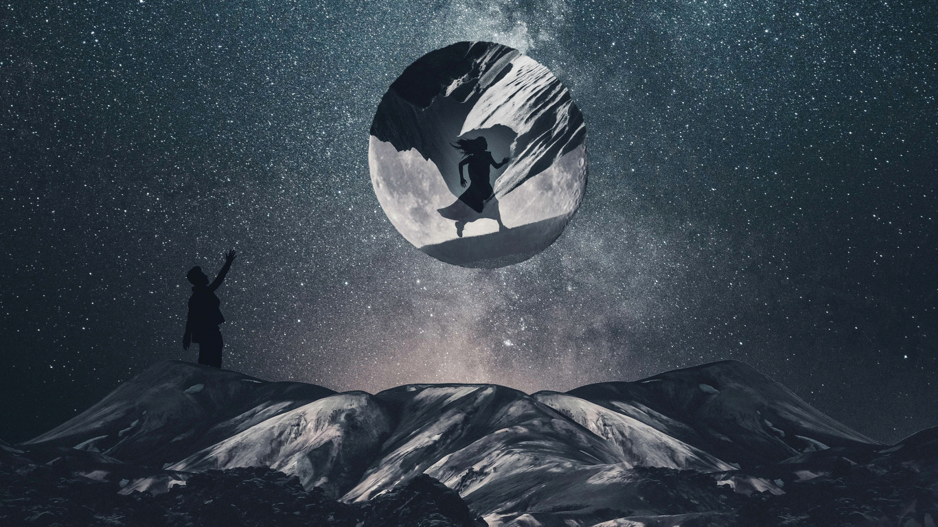 Atmosphäre, Mun Paniya, Natur, Schwarz, Schwarz Und Weiß. Wallpaper in 1366x768 Resolution