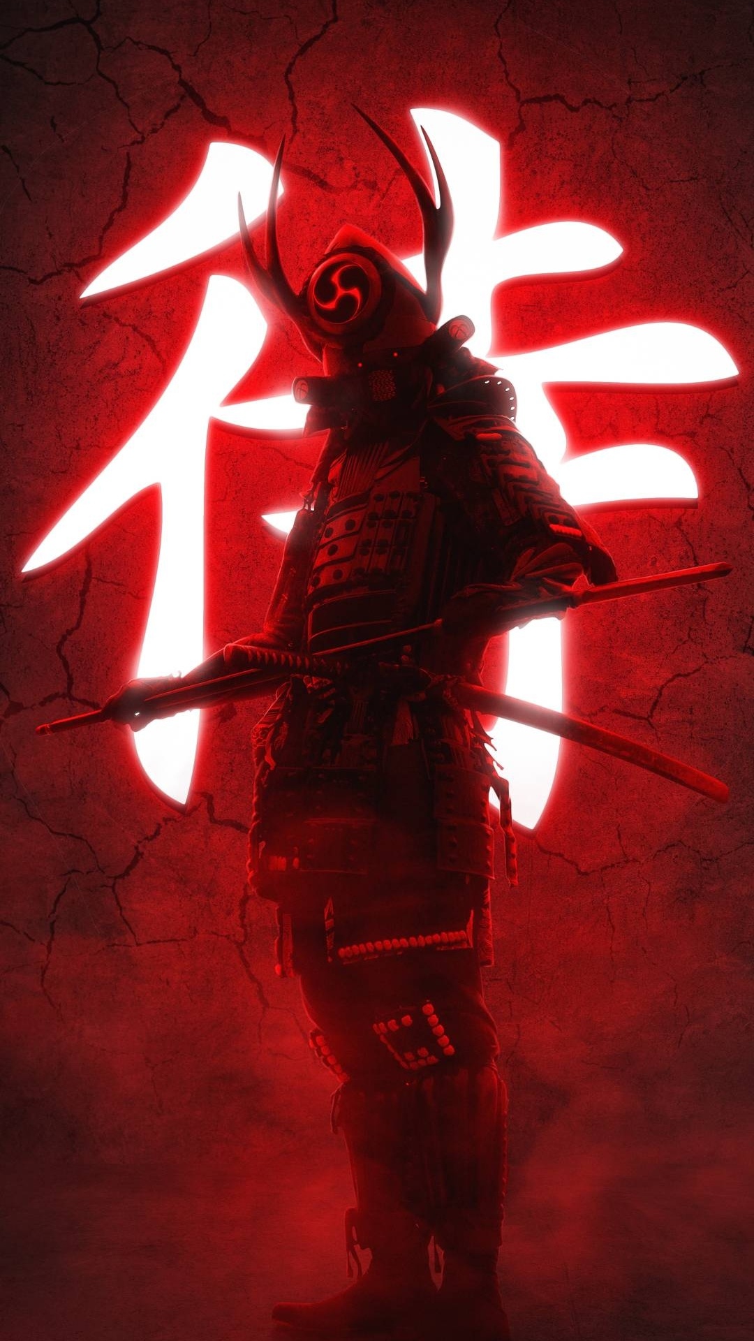 Samurai, Arte, Teléfono, Rojo, Camiseta. Wallpaper in 1080x1920 Resolution