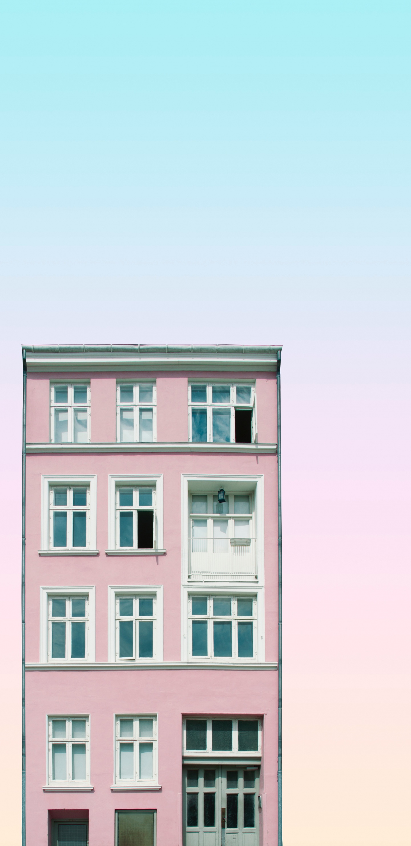 窗口, 建筑, 粉红色, 的房子, 扑克 壁纸 1440x2960 允许