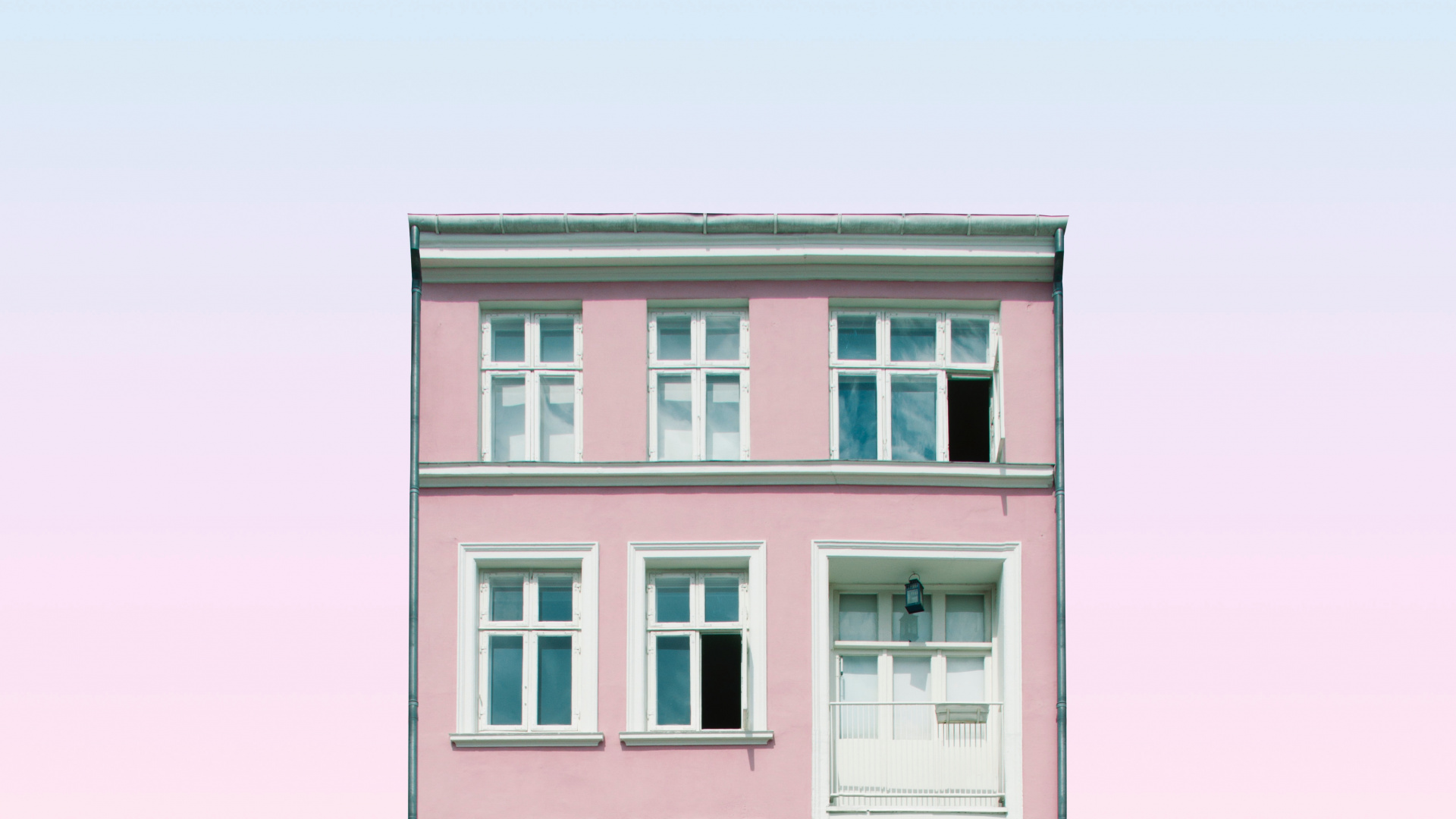 Pink Concrete Building Under White Sky During Daytime. Wallpaper in 1920x1080 Resolution