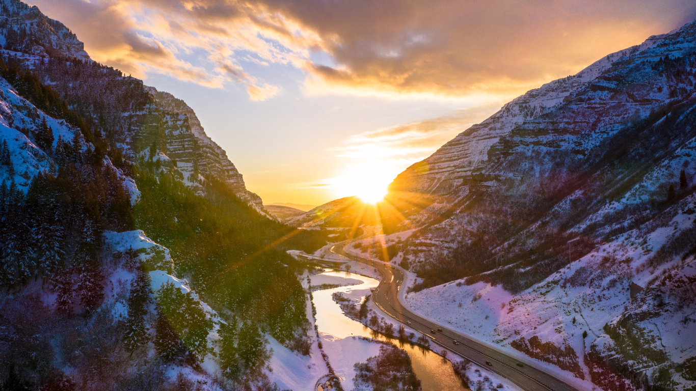 Naturaleza, Paisaje Natural, Montaña, Luz, Río. Wallpaper in 1366x768 Resolution
