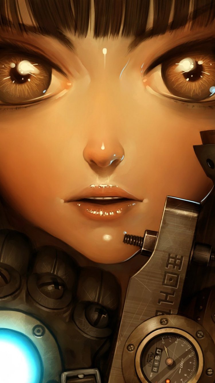 Personaje de Anime de Mujer de Pelo Castaño. Wallpaper in 750x1334 Resolution