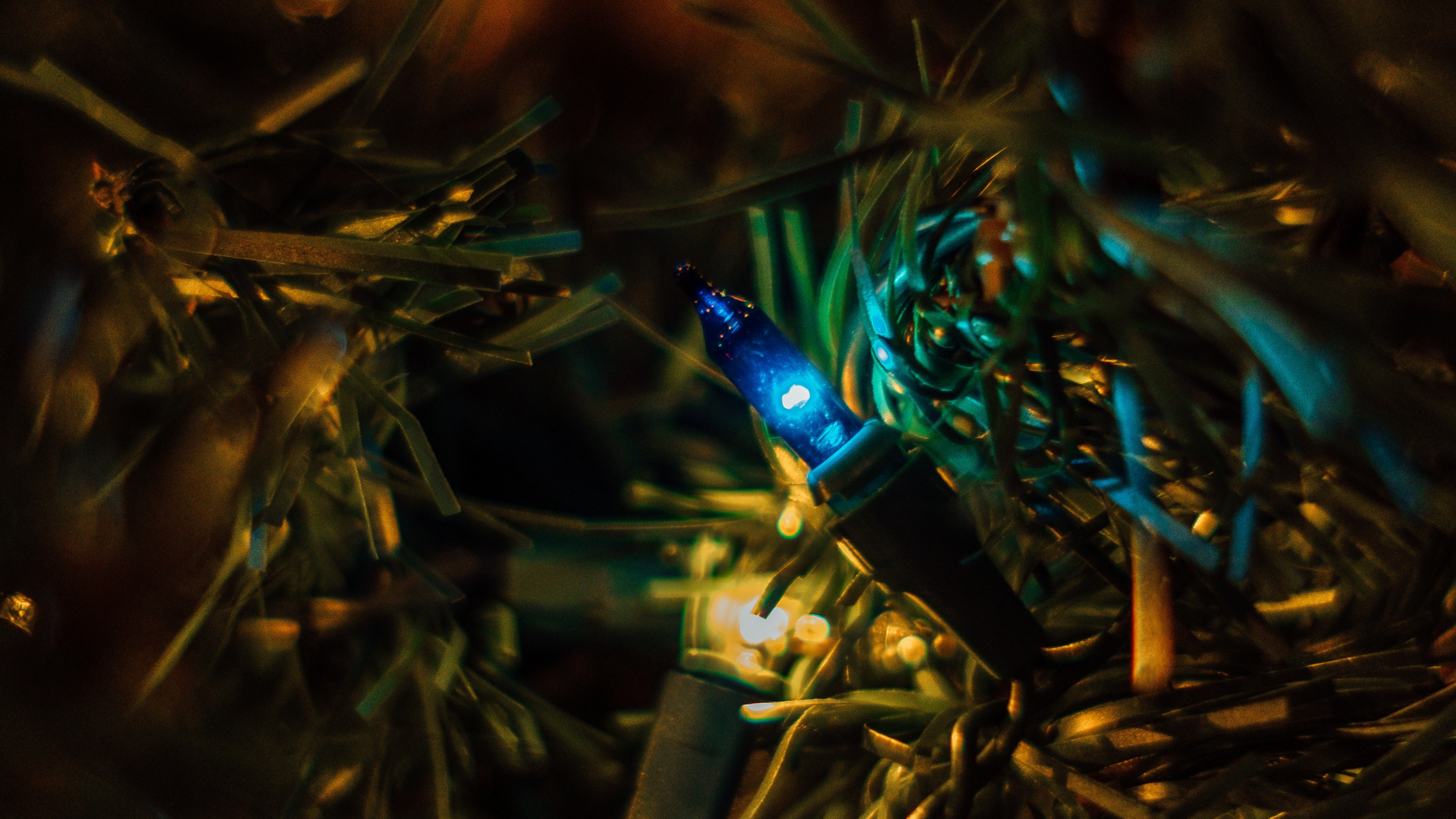 Download 3840x2160 Wallpaper Darkness, Bokeh, Light, Tree, Night Darkness, Bokeh, Light, Tree, Night. Wallpaper in 3840x2160 Resolution